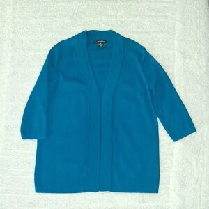 Designers Originals Teal Cardigan 3/4 Sleeves Sweater